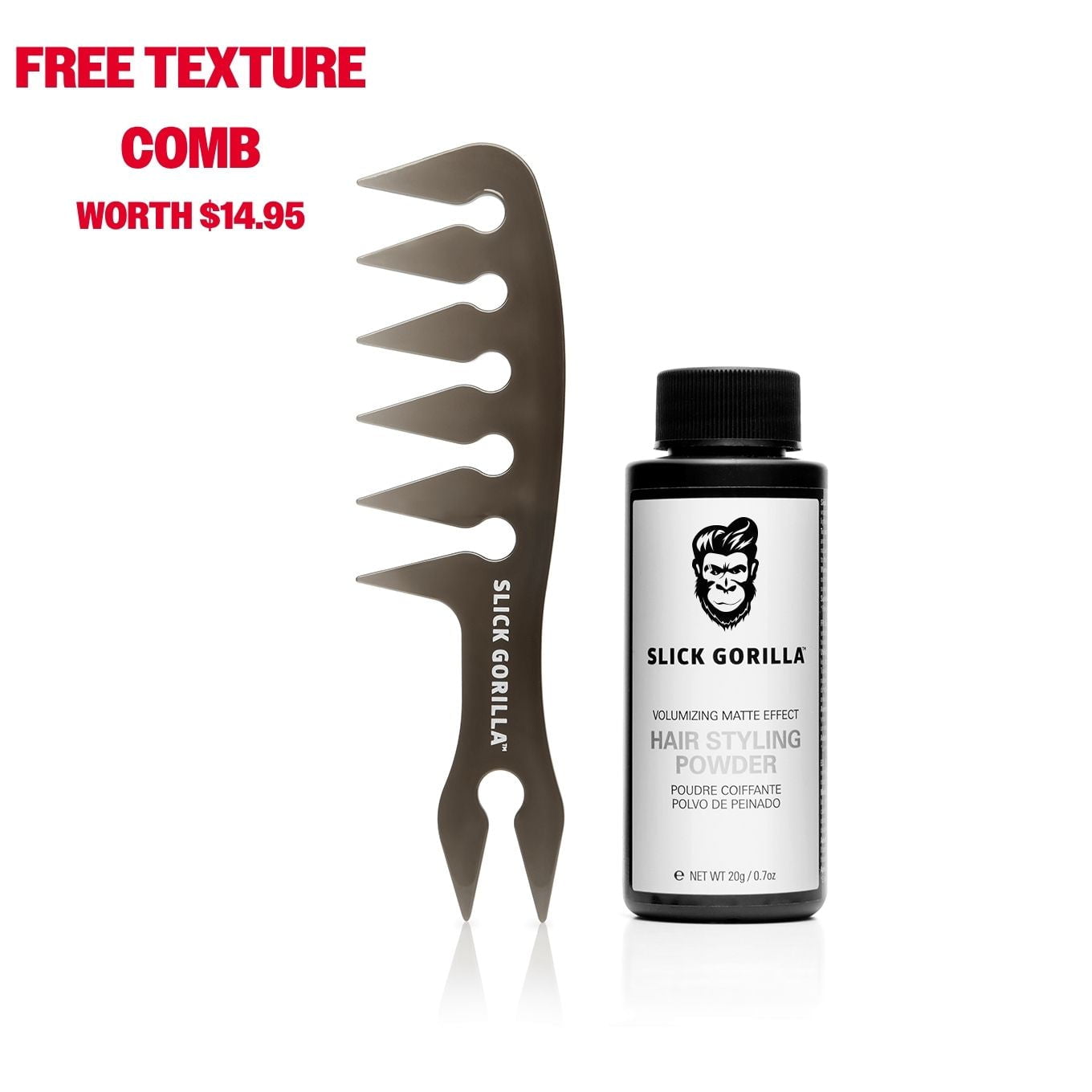 Slick Gorilla Hair Styling Powder.