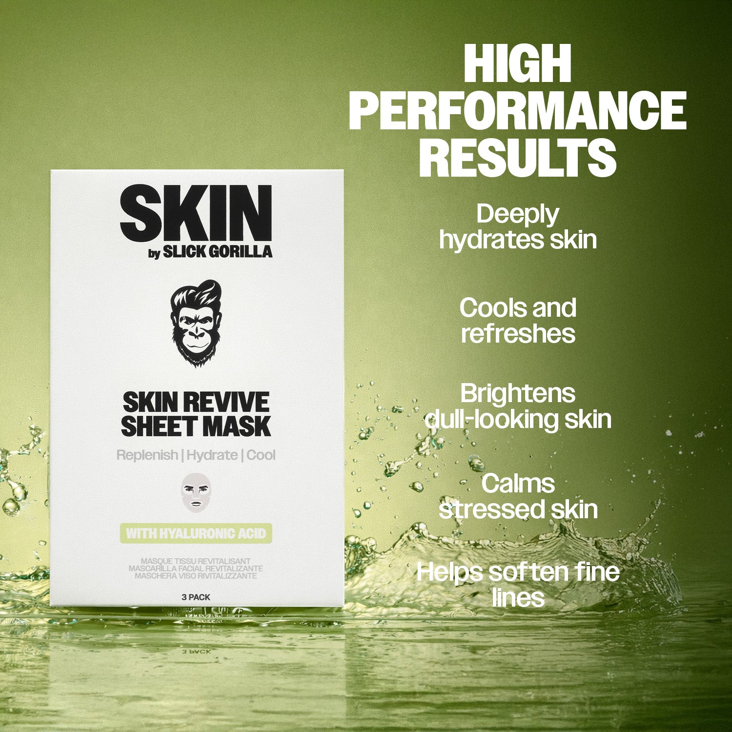 Slick Gorilla US Skin-Revive Sheet Masks (3 Pack)