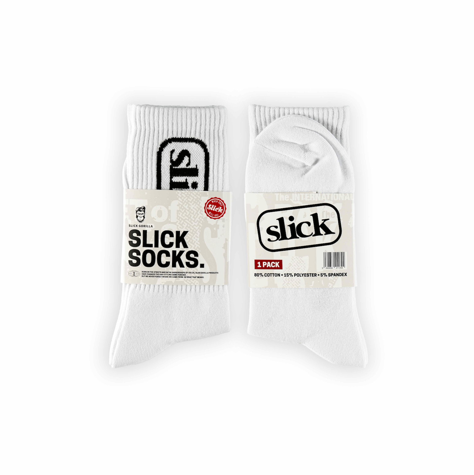 Slick Gorilla White Slick Socks